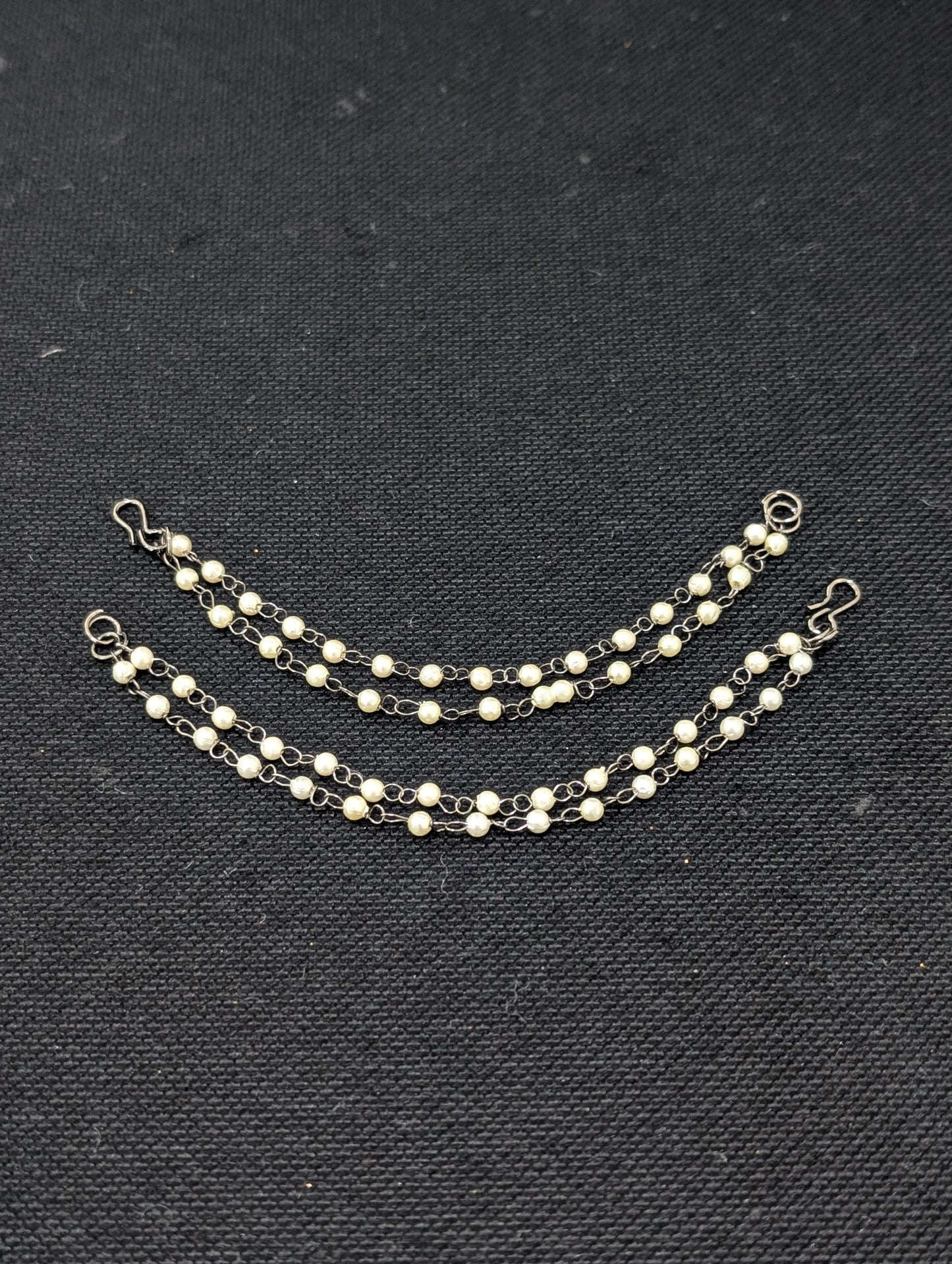 Dual layer black rhodium Earrings chain / Maatal / Kaan Chain