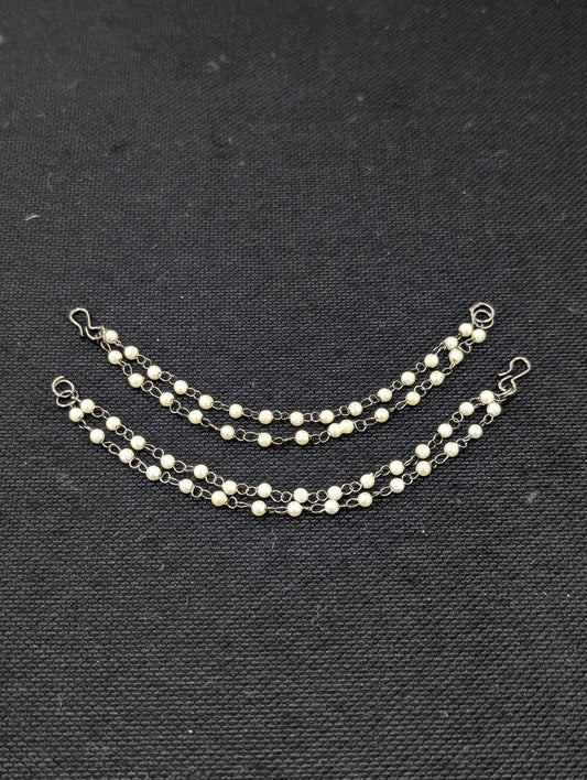 Dual layer black rhodium Earrings chain / Maatal / Kaan Chain