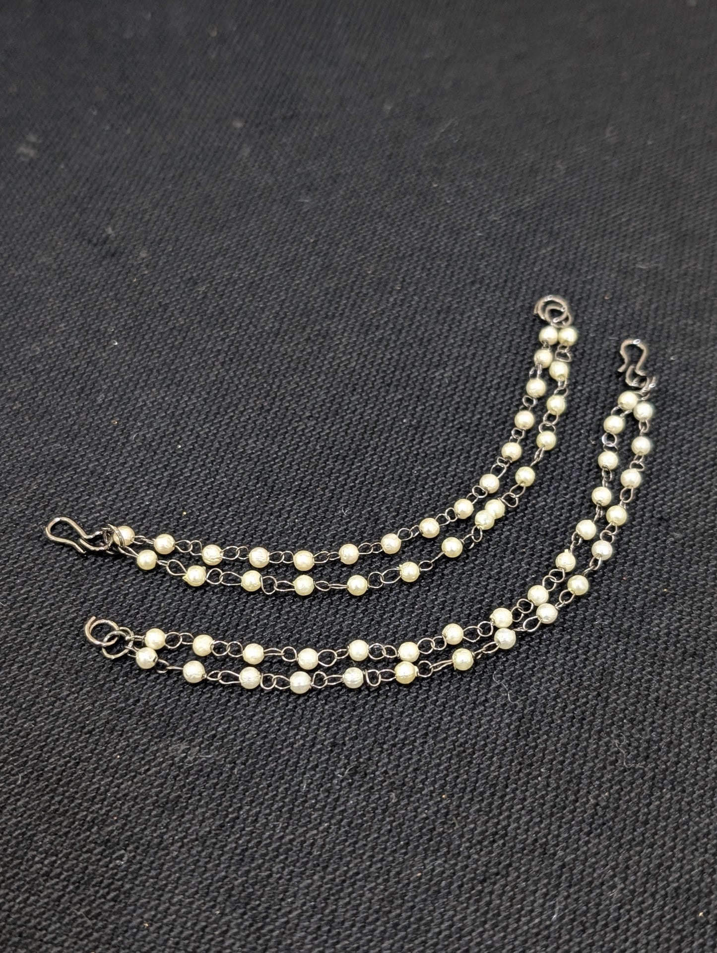 Dual layer black rhodium Earrings chain / Maatal / Kaan Chain