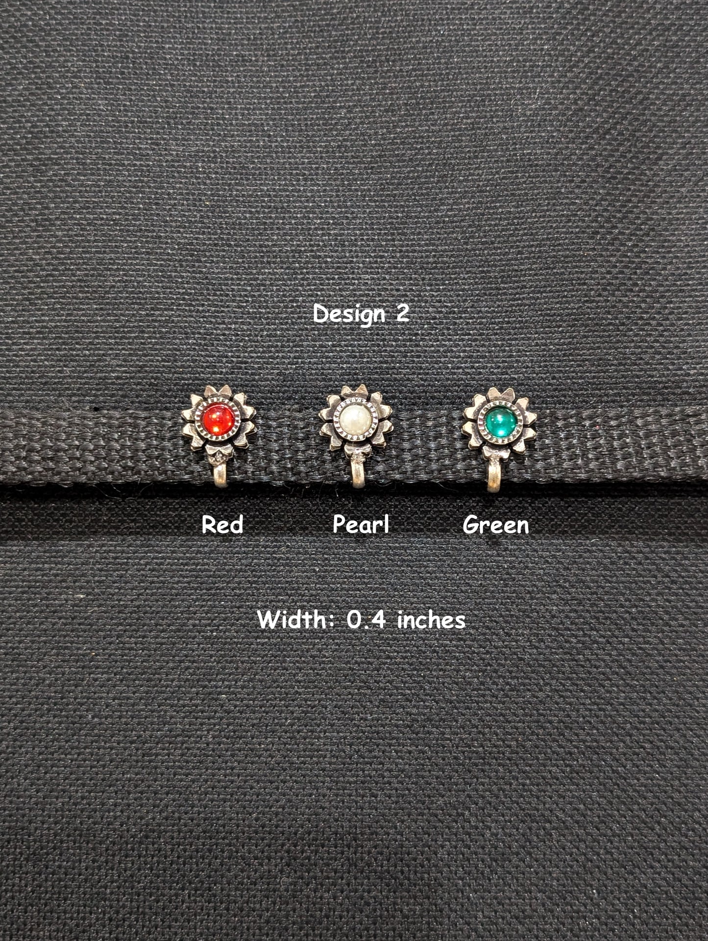 Oxidized Silver medium clip on nose pin - Different designs
