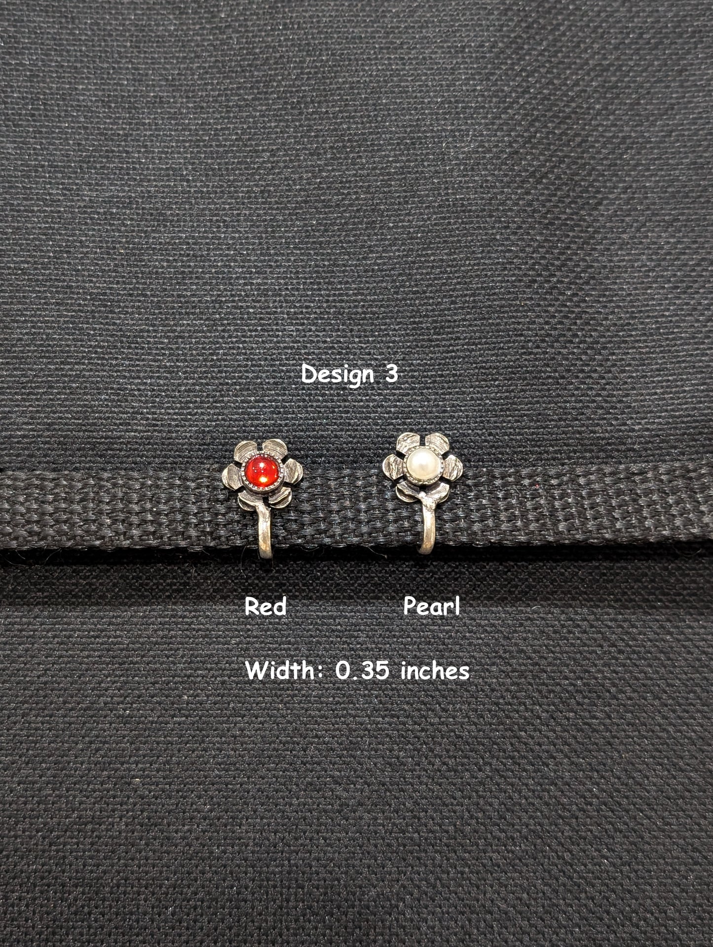Oxidized Silver medium clip on nose pin - Different designs