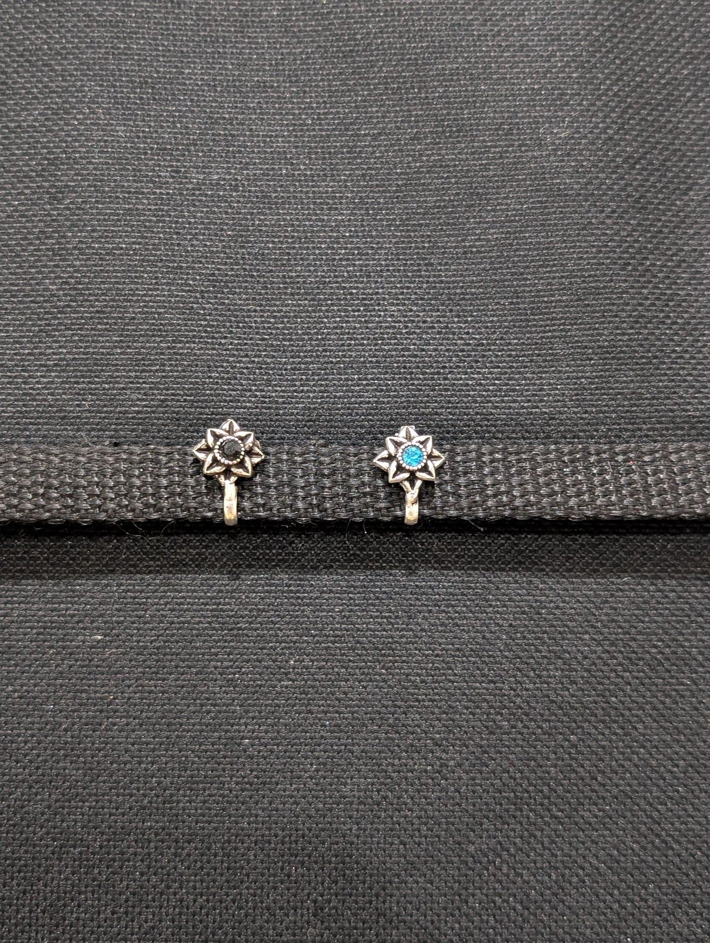 Oxidized Silver medium clip on nose pin - Different designs
