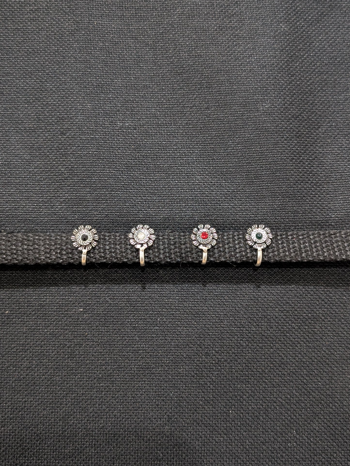 Oxidized Silver medium clip on nose pin - Different designs