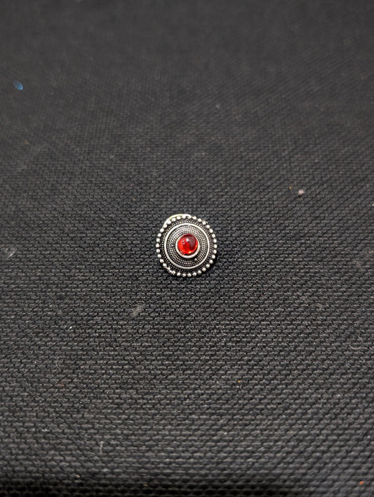 Oxidized Silver big nose pin for pierced nose - 4 designs
