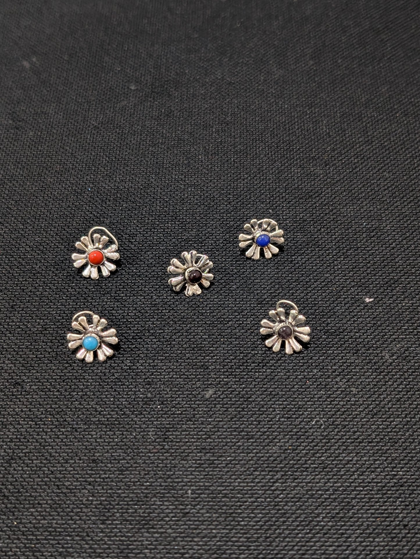 Oxidized Silver big nose pin for pierced nose - 4 designs