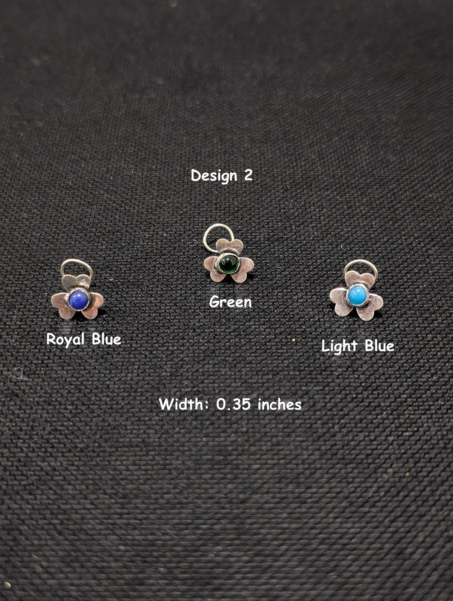 Oxidized Silver medium nose pin for pierced nose - 5 designs