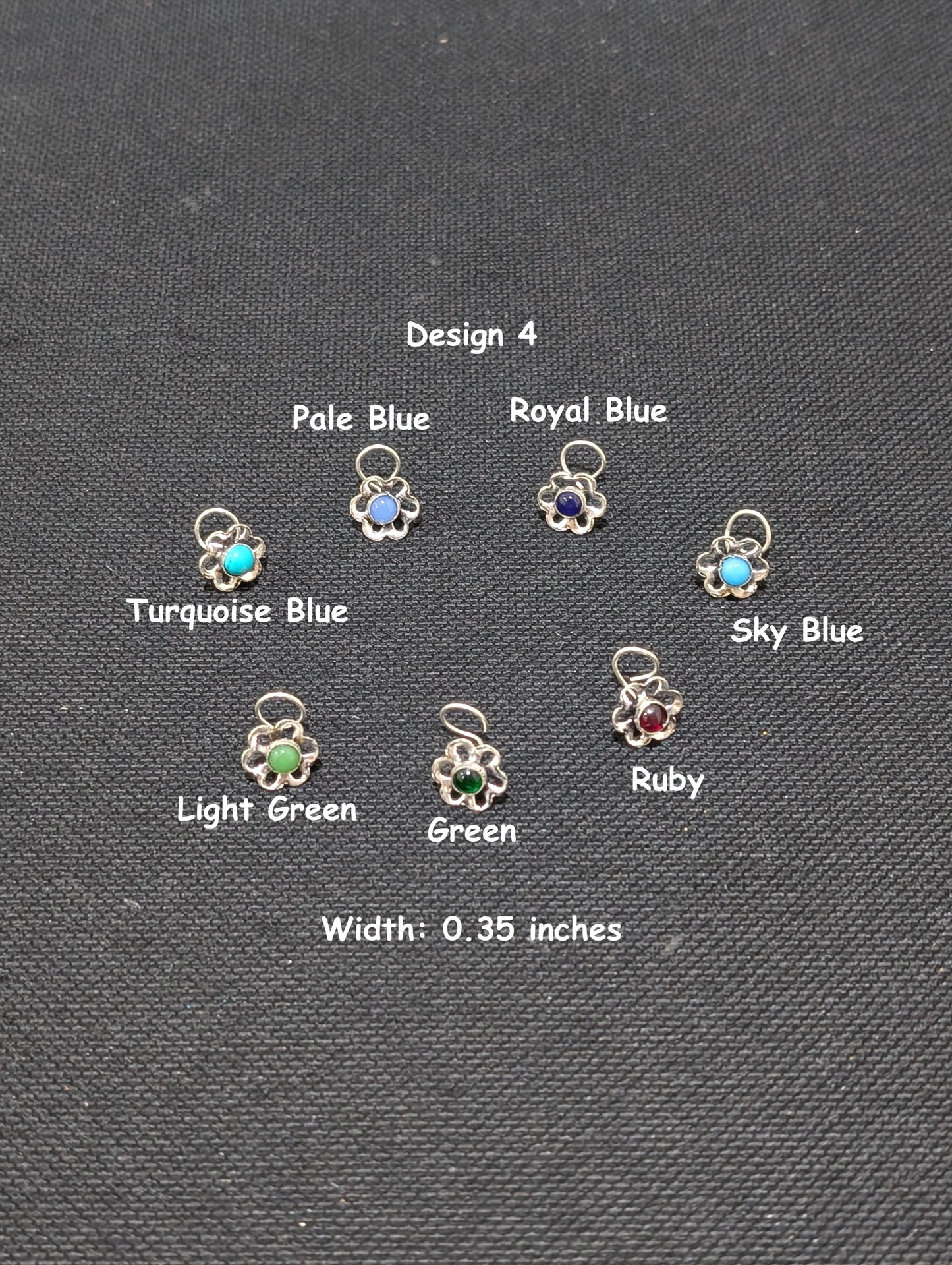 Oxidized Silver medium nose pin for pierced nose - 5 designs