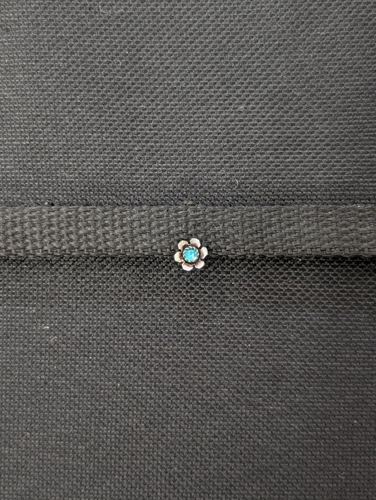 Oxidized Silver small nose pin for pierced nose - 6 designs