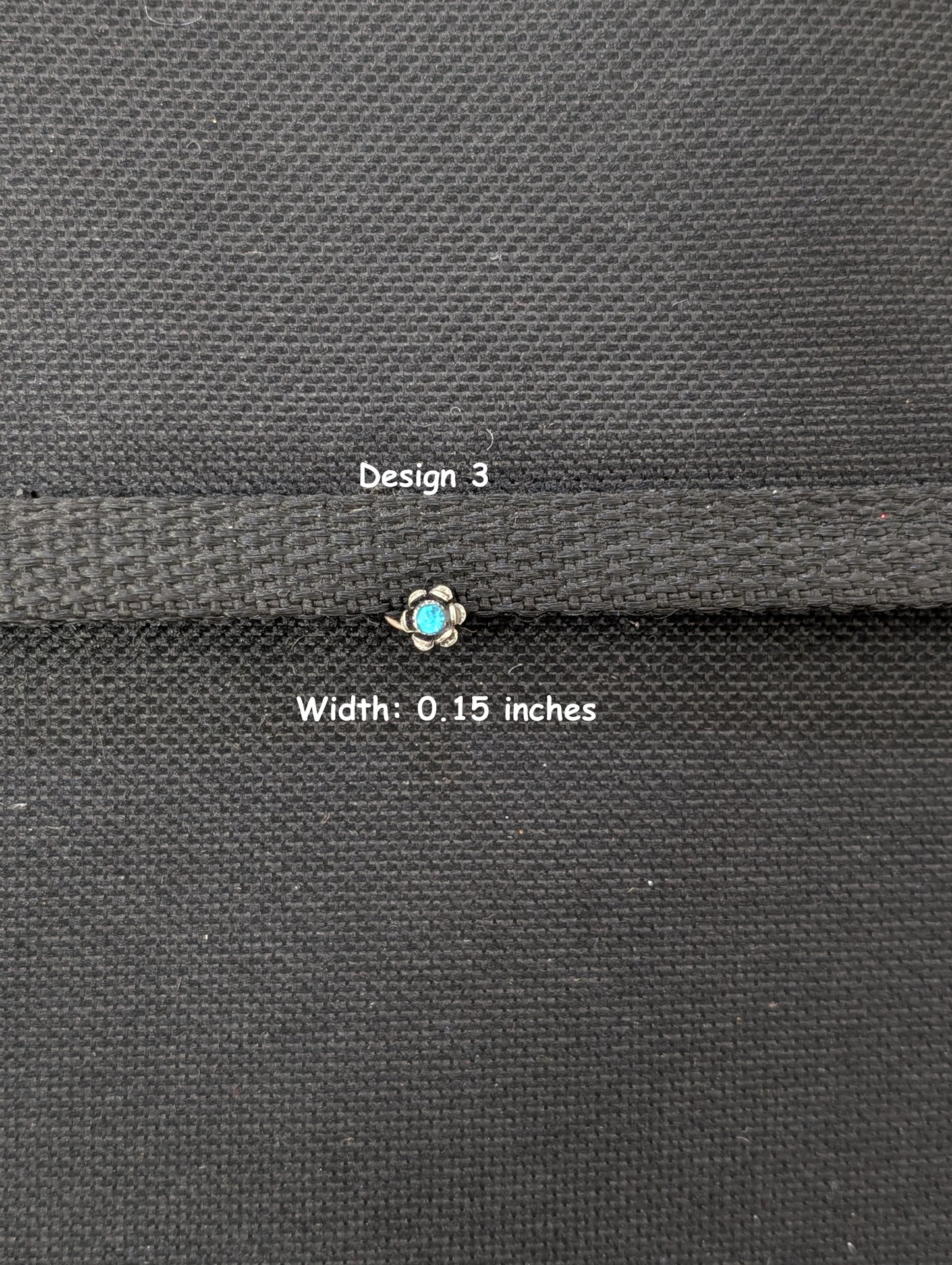 Oxidized Silver small nose pin for pierced nose - 6 designs