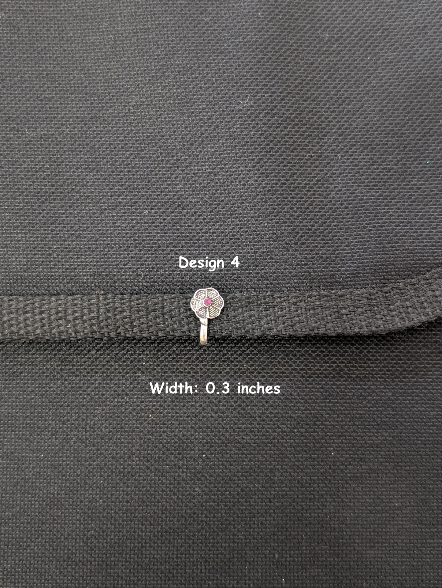 Oxidized Silver Small clip on nose pin - Different designs