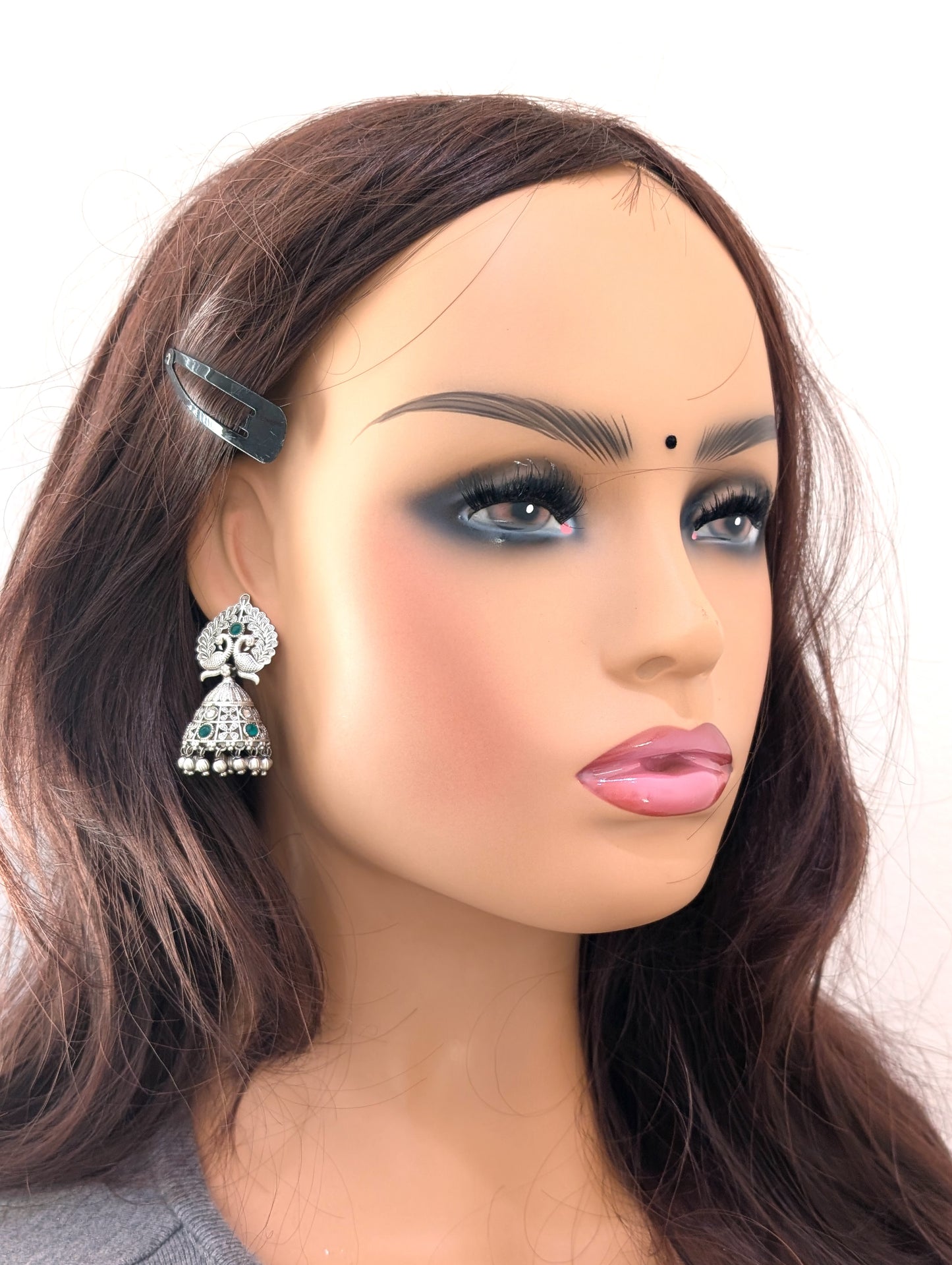 Dual peacock Cone jhumka earrings