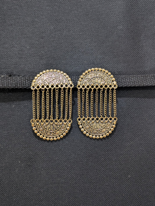 Antique gold Unique Dangle Earrings