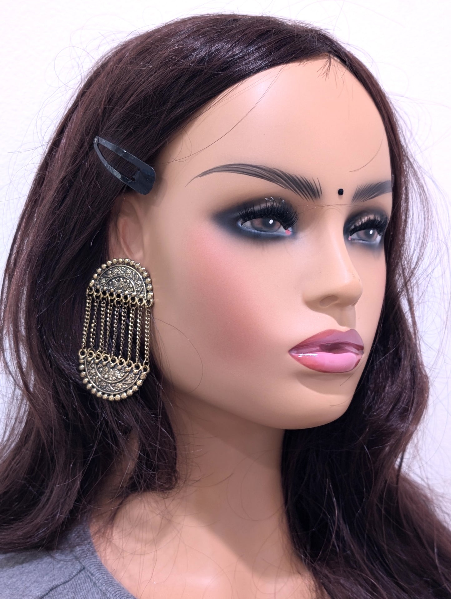Antique gold Unique Dangle Earrings