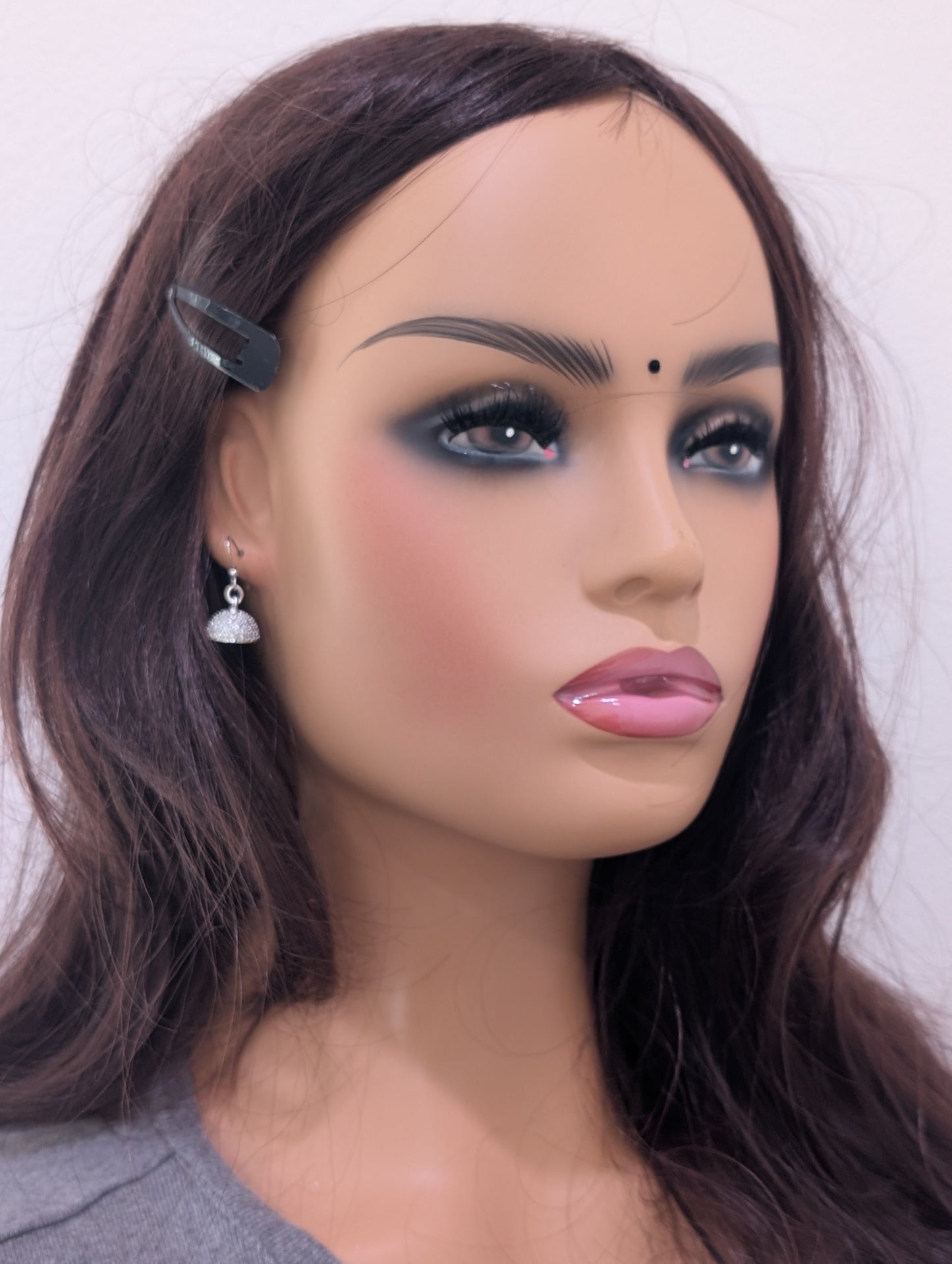 Small CZ hook drop Jhumka Earrings