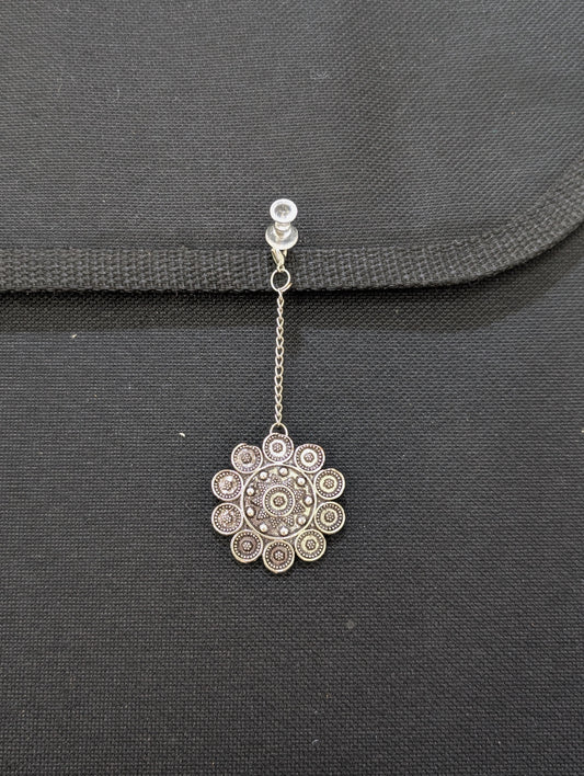 Oxidized silver Circle Round Maang Tikka