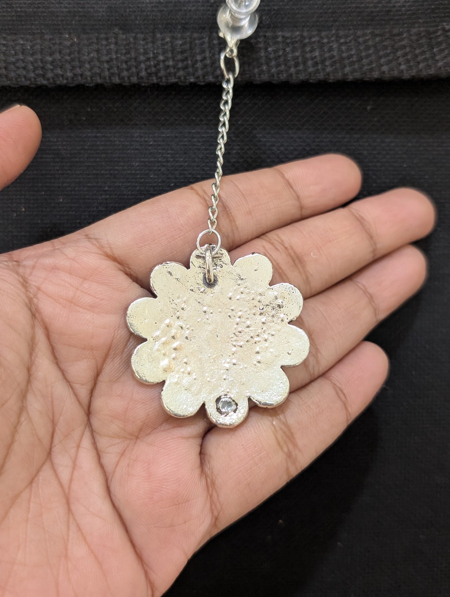 Oxidized silver Circle Round Maang Tikka