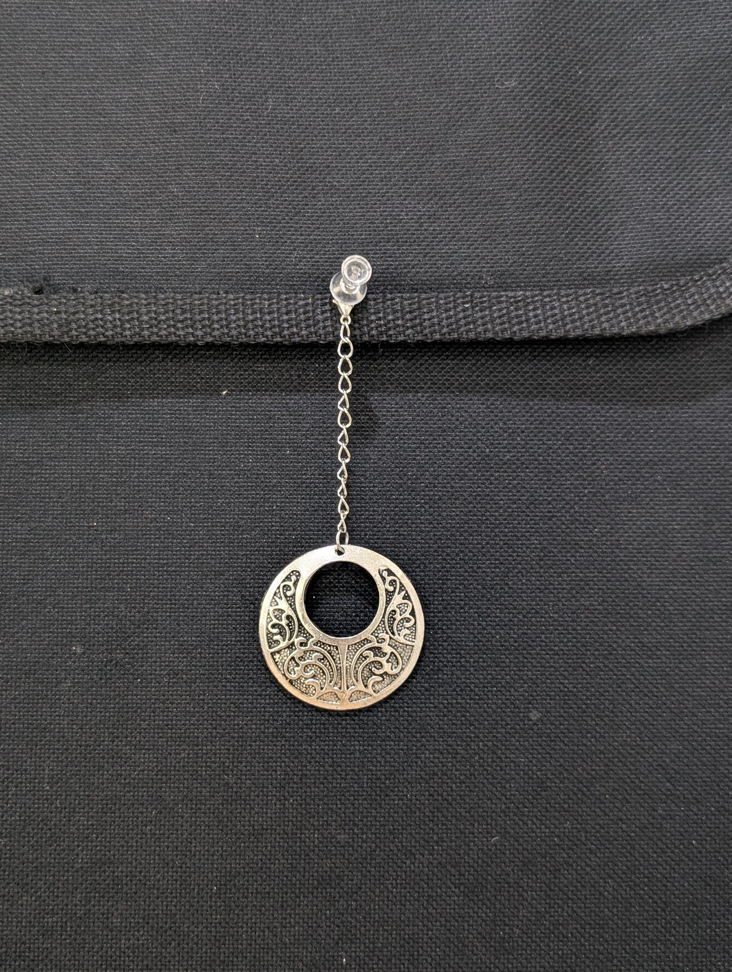 Oxidized Silver hollow wavy Round Maang Tikka