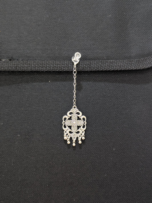 Oxidized Silver Curvy Maang Tikka