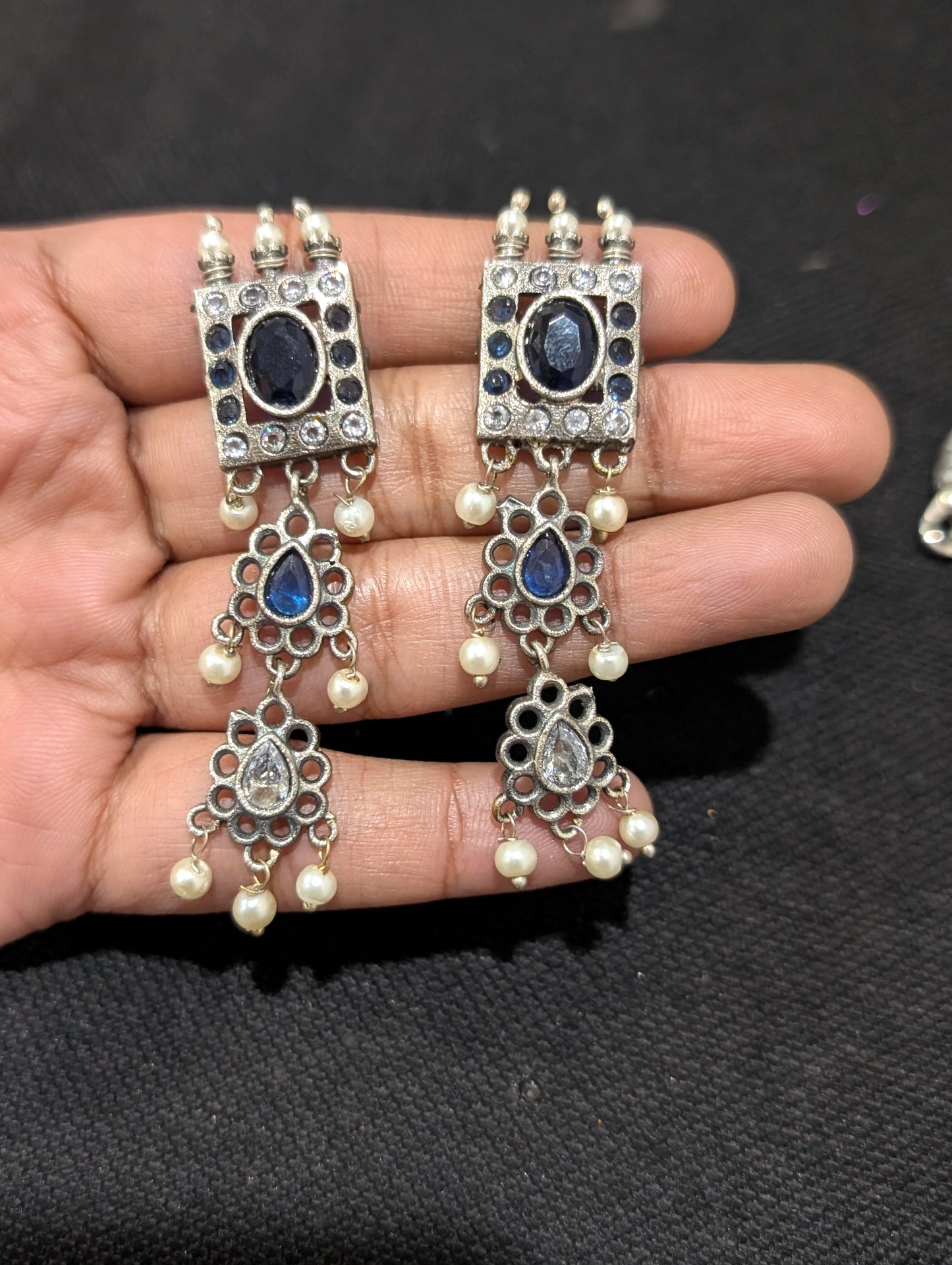 Designer German Silver CZ Statement Choker set