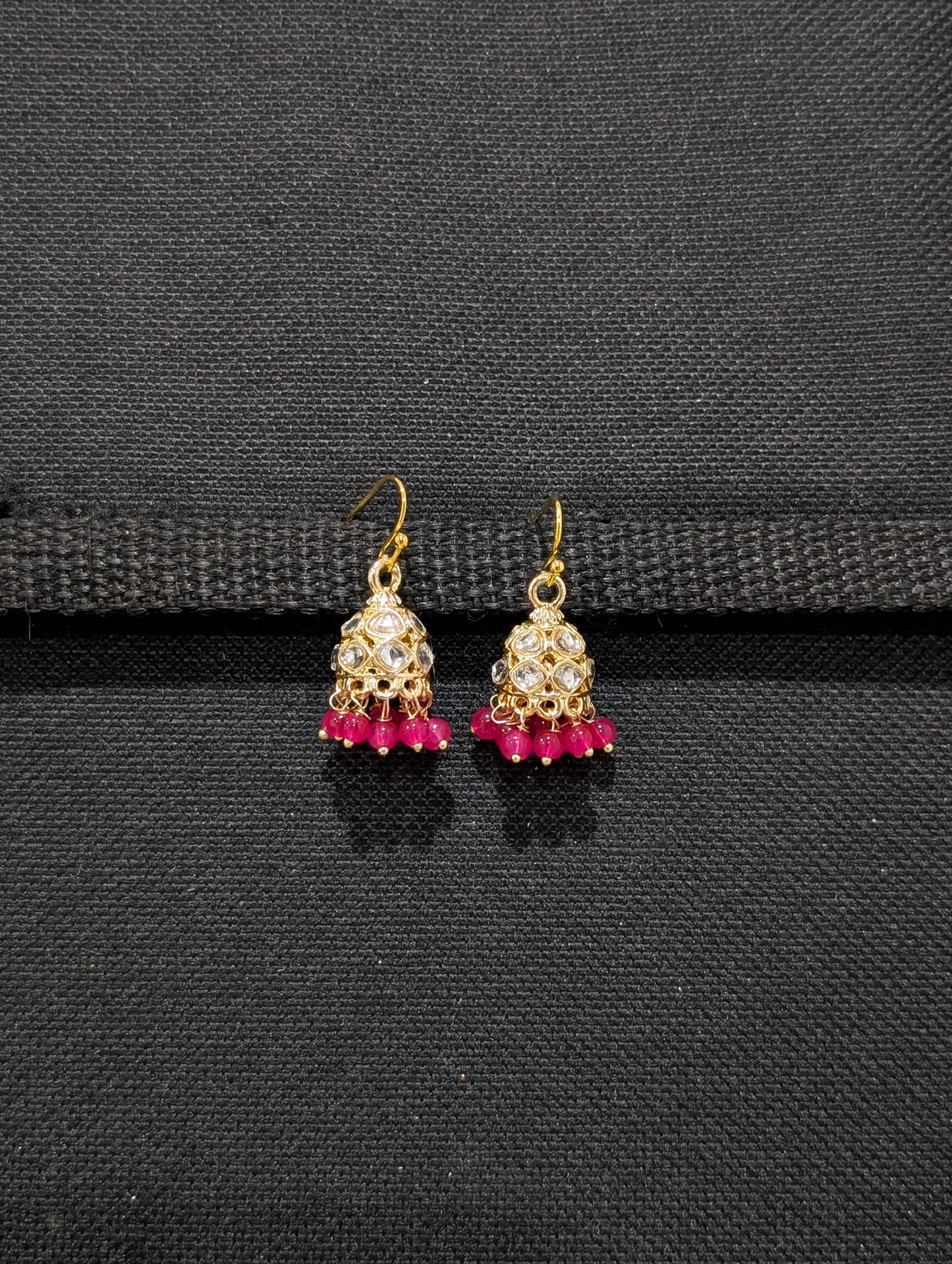 Size 2 - Gold plated hook drop jhumka earrings