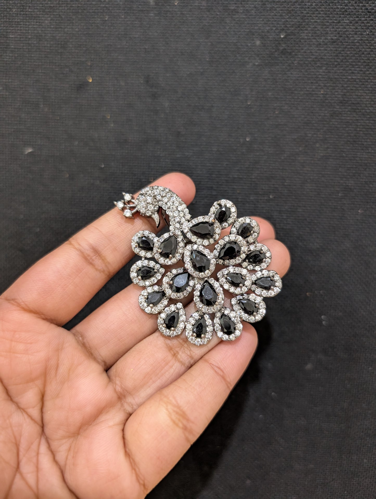 XL Size Peacock Stud CZ earrings