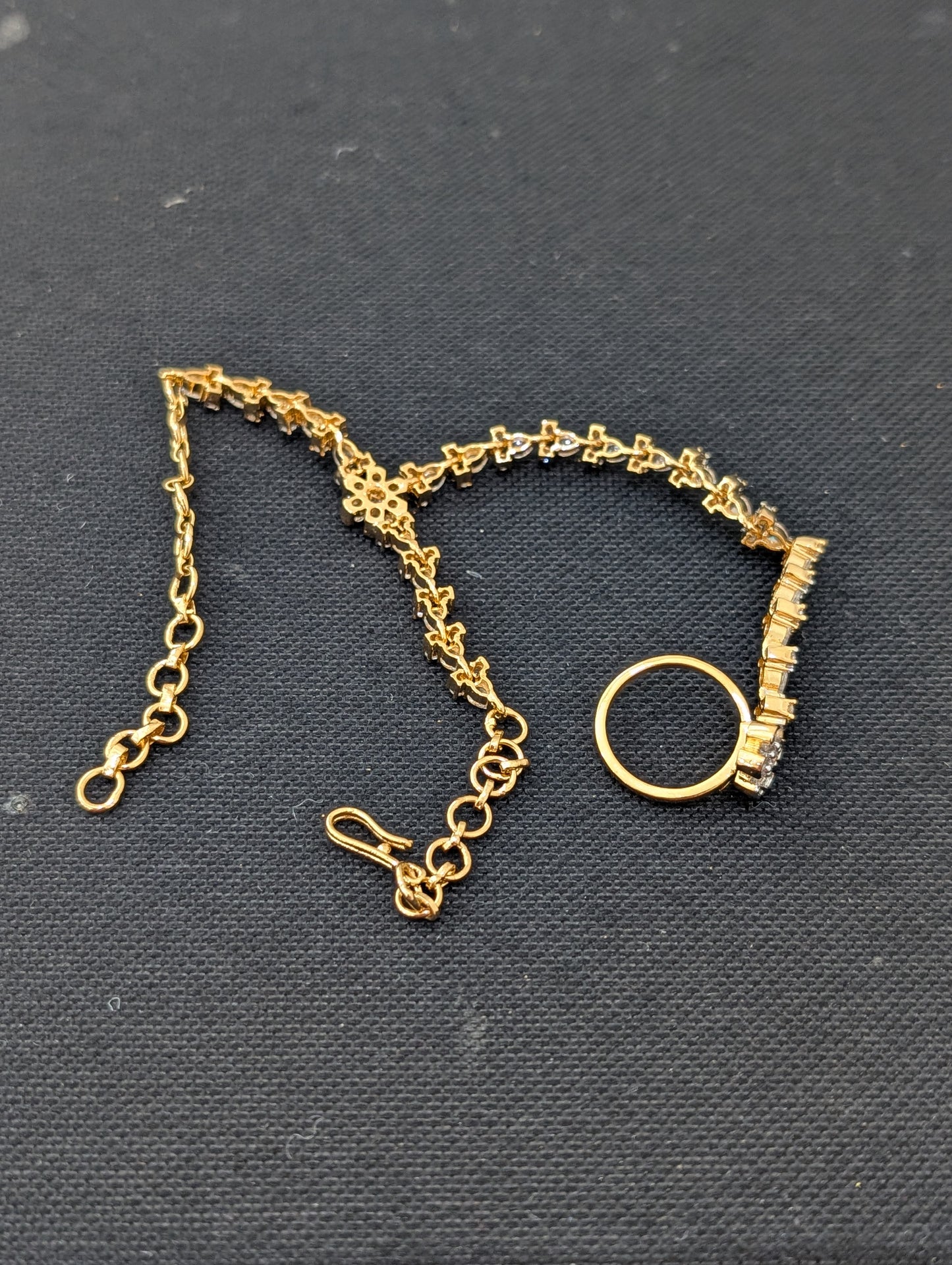 CZ Haath Phool / Bracelet Ring Combo / Ring Chain Bracelet / Indian Bridal Jewelry