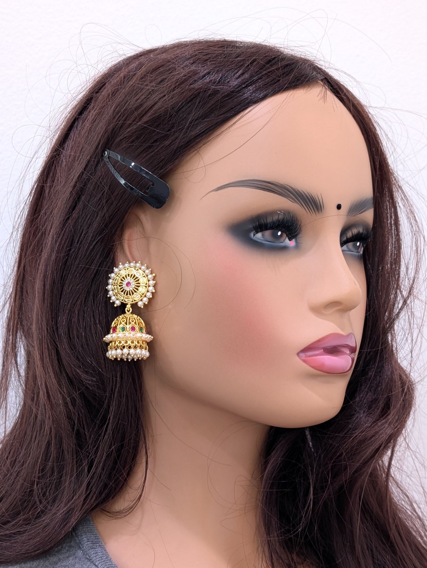 Micro gold plated CZ Jhumka Earrings