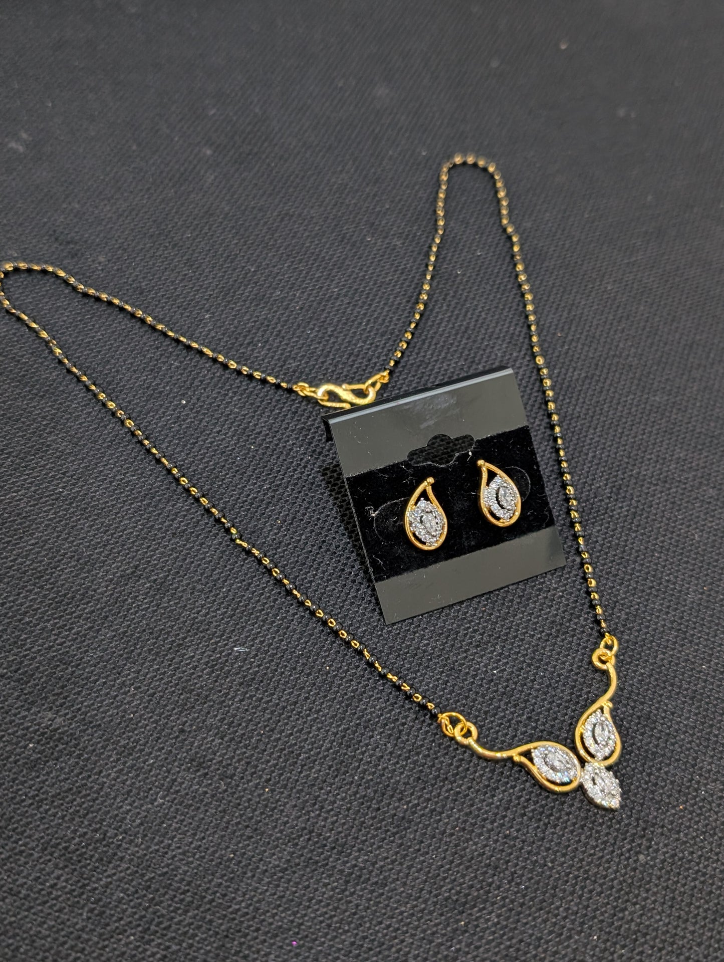 Mangalsutra set - Single strand - One gram gold - Design 2