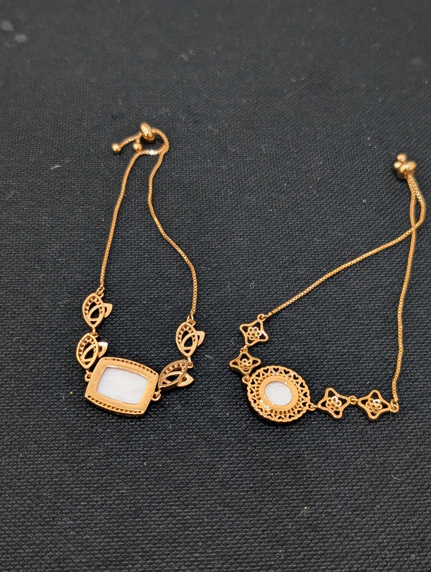 CZ stone Dark Gold plated adjustable Bracelet - D1