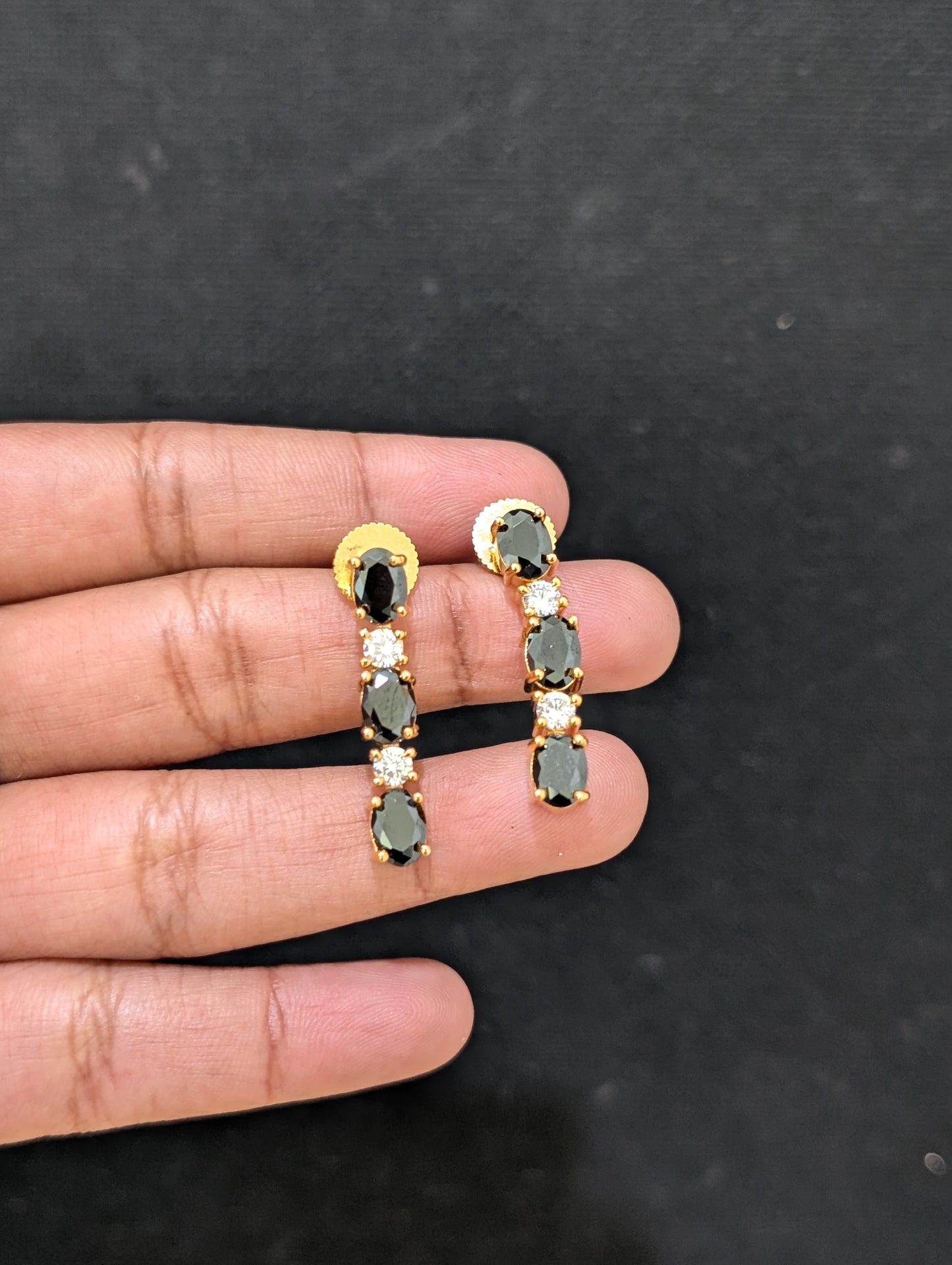 Simple CZ Choker necklace and Earrings set