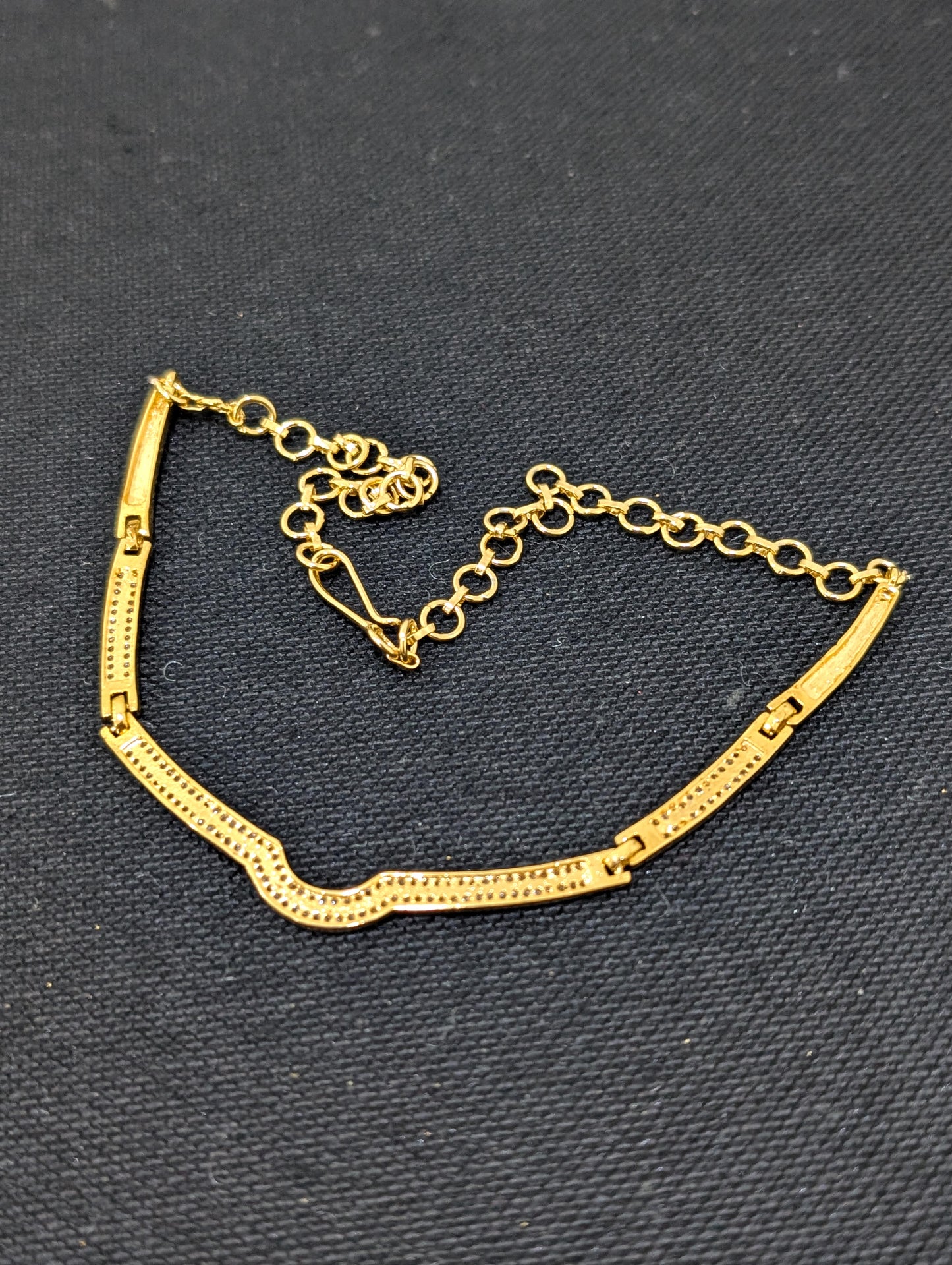 One gram gold plated U Design CZ Choker necklace