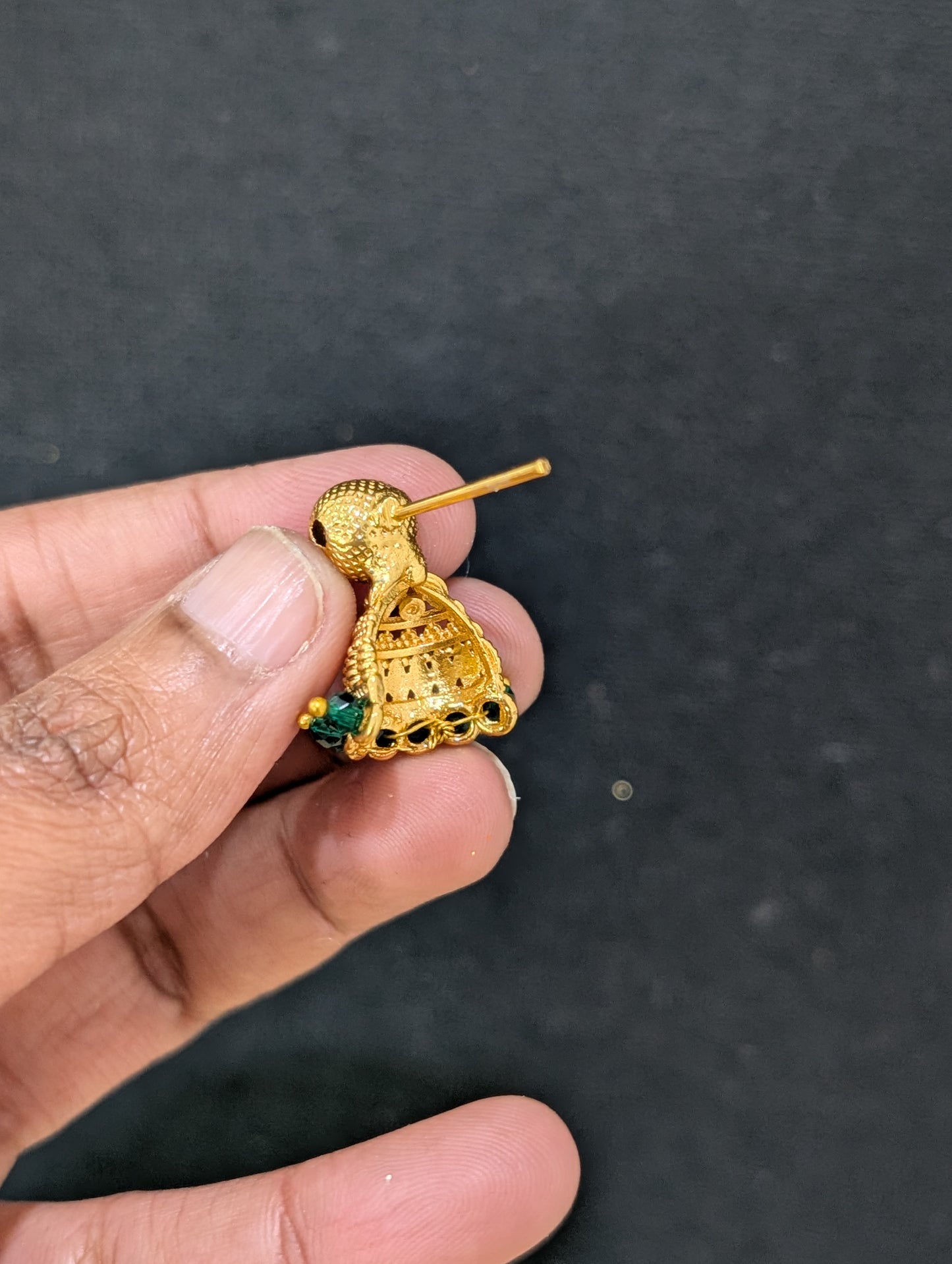 Gold plated Cut jhumka Earrings
