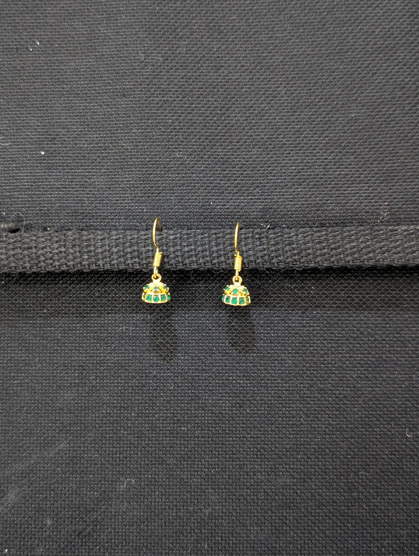 Ruby Green Mini hook drop CZ Earrings