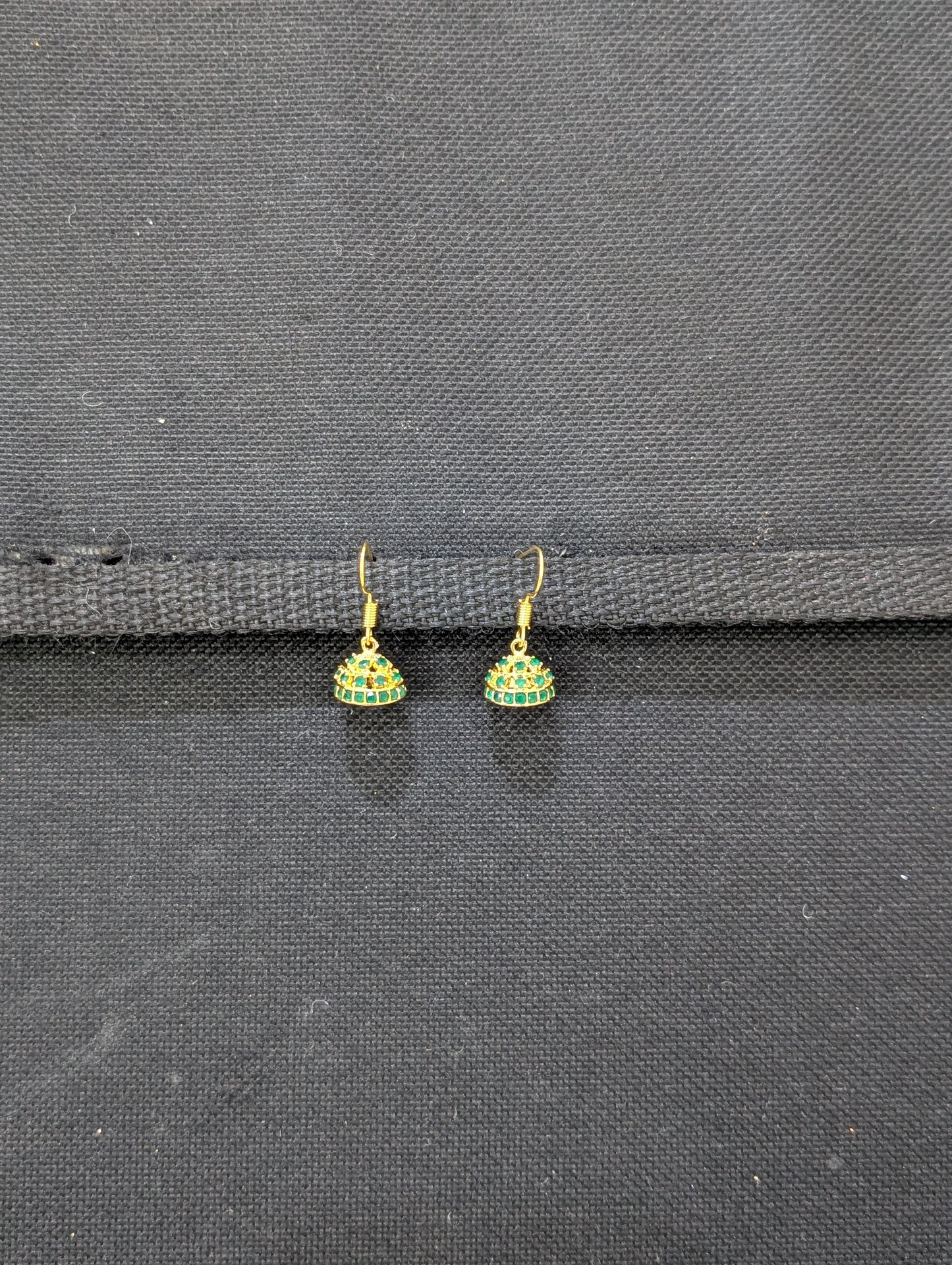 Ruby Green Mini hook drop CZ Earrings