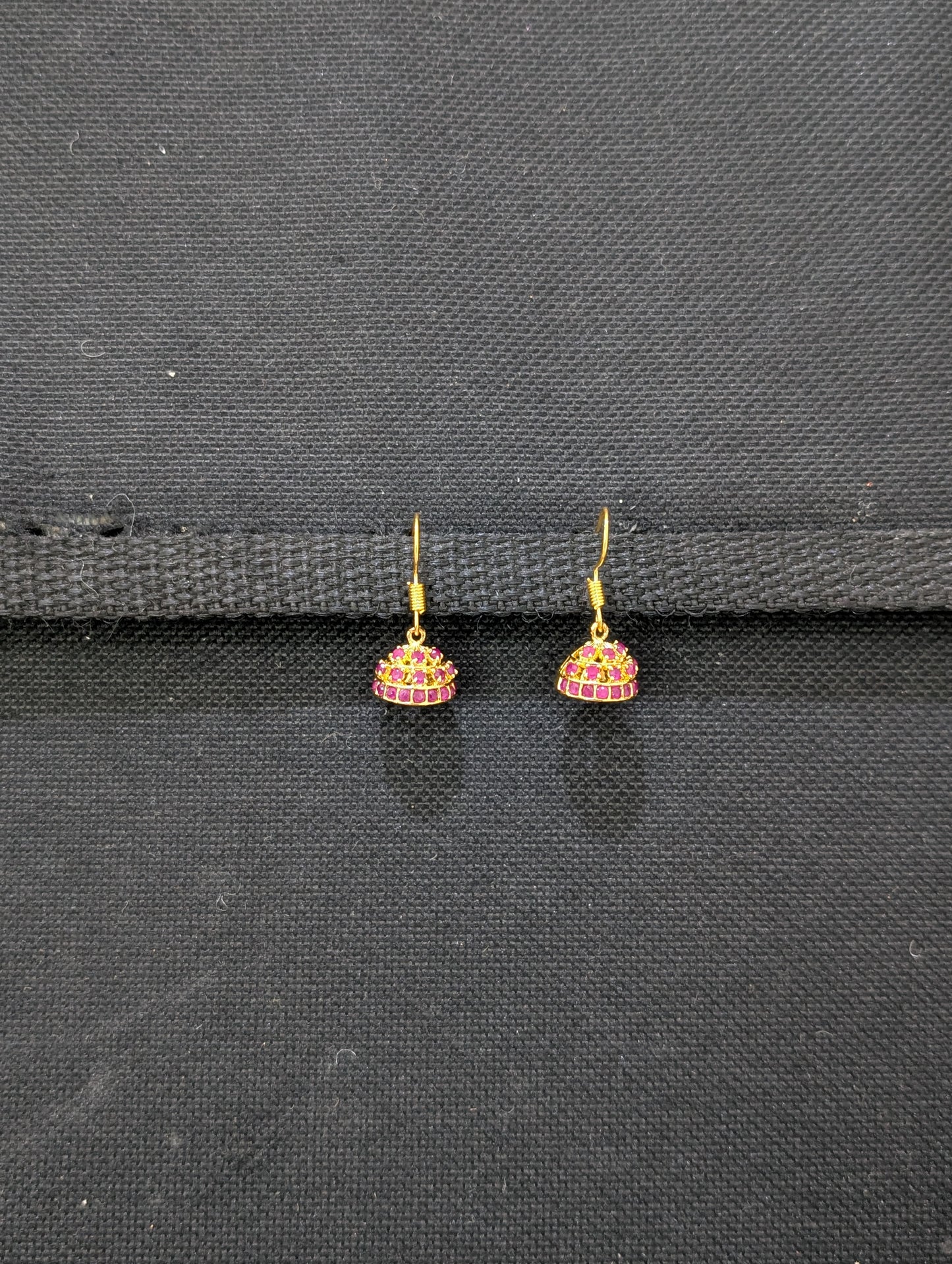 Ruby Green Mini hook drop CZ Earrings
