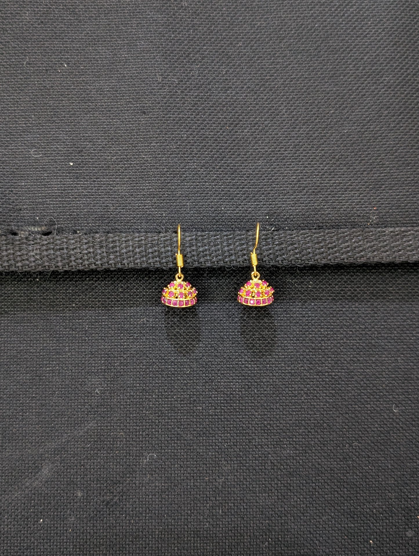 Ruby Green Mini hook drop CZ Earrings