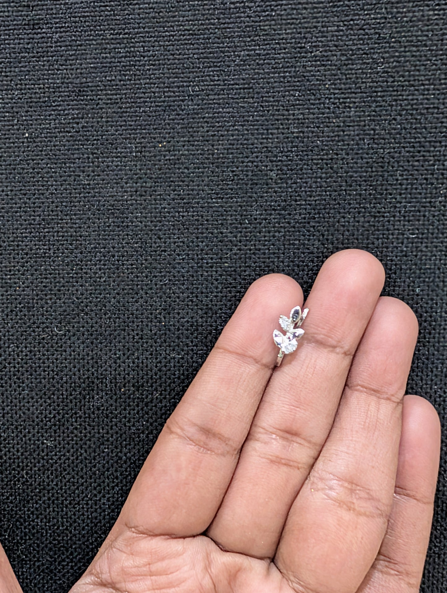 Tiny Leaf design Clip on Nose Pin - Platinum finish