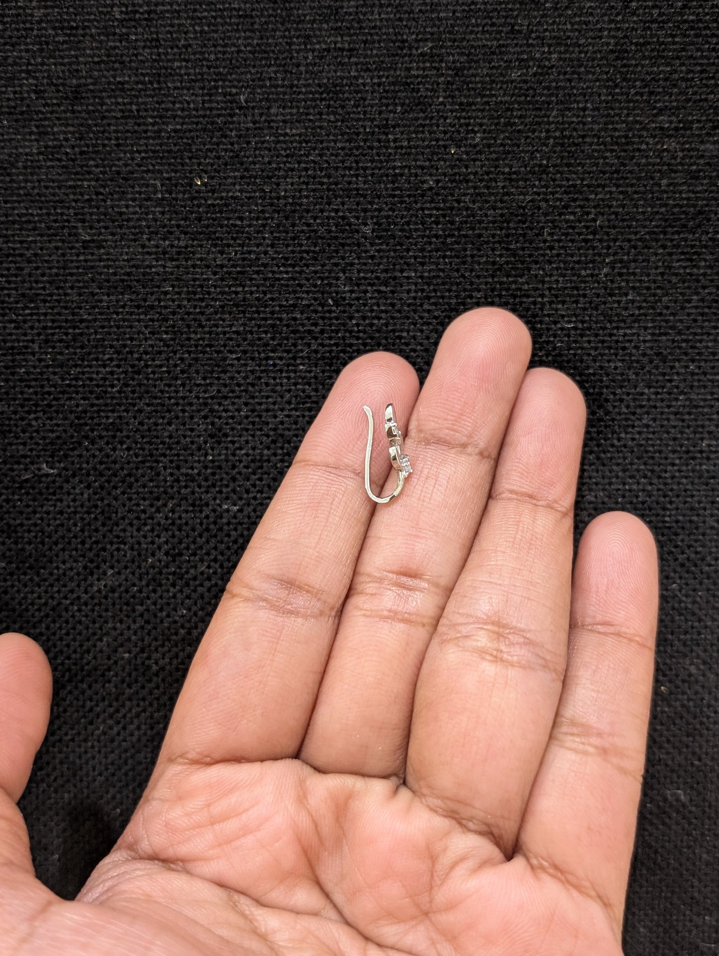 Tiny Leaf design Clip on Nose Pin - Platinum finish