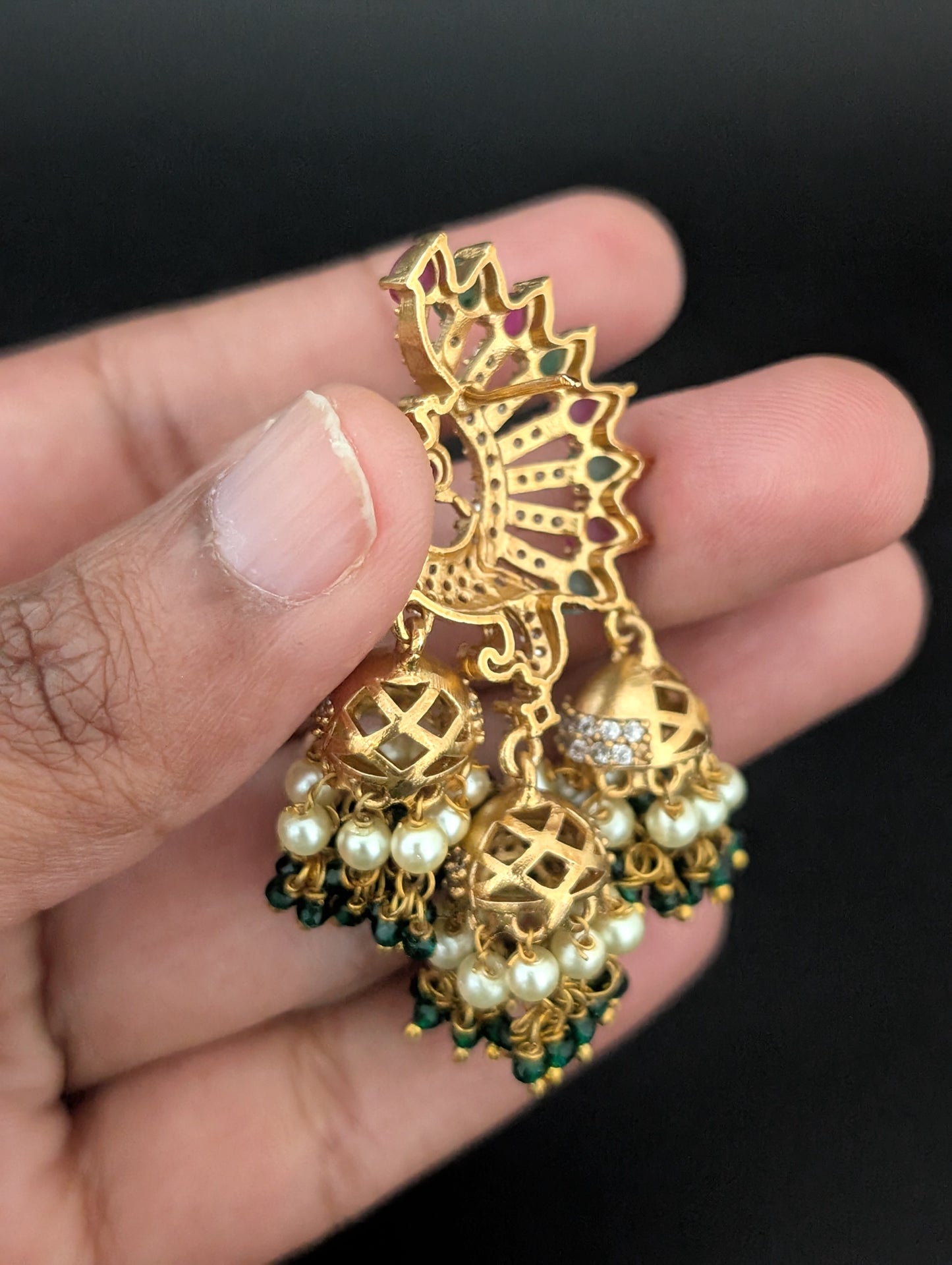 Antique triple jhumka dangle Jhumka