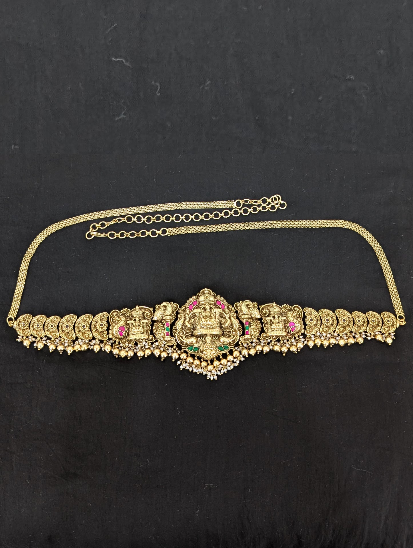Antique Gold plated Jadau Kundan Hip Chain / Waist Belt / Belly Chain