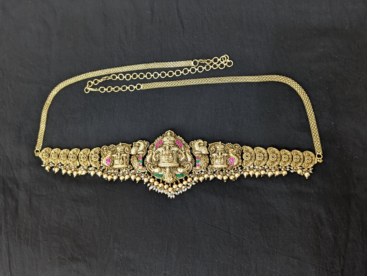 Antique Gold plated Jadau Kundan Hip Chain / Waist Belt / Belly Chain