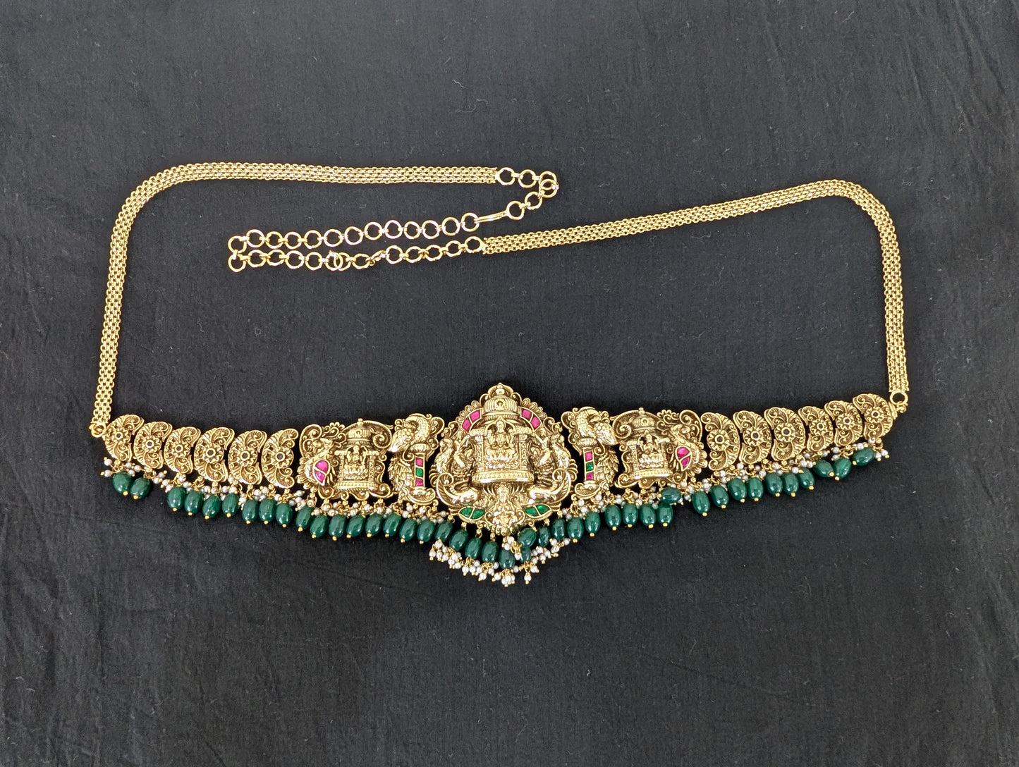 Antique Gold plated Jadau Kundan Hip Chain / Waist Belt / Belly Chain
