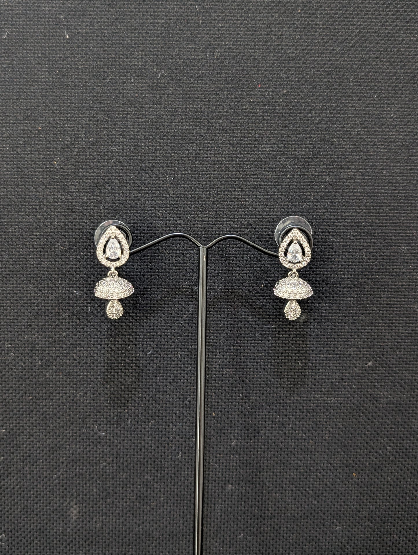 Small CZ Jhumka Earrings - D2