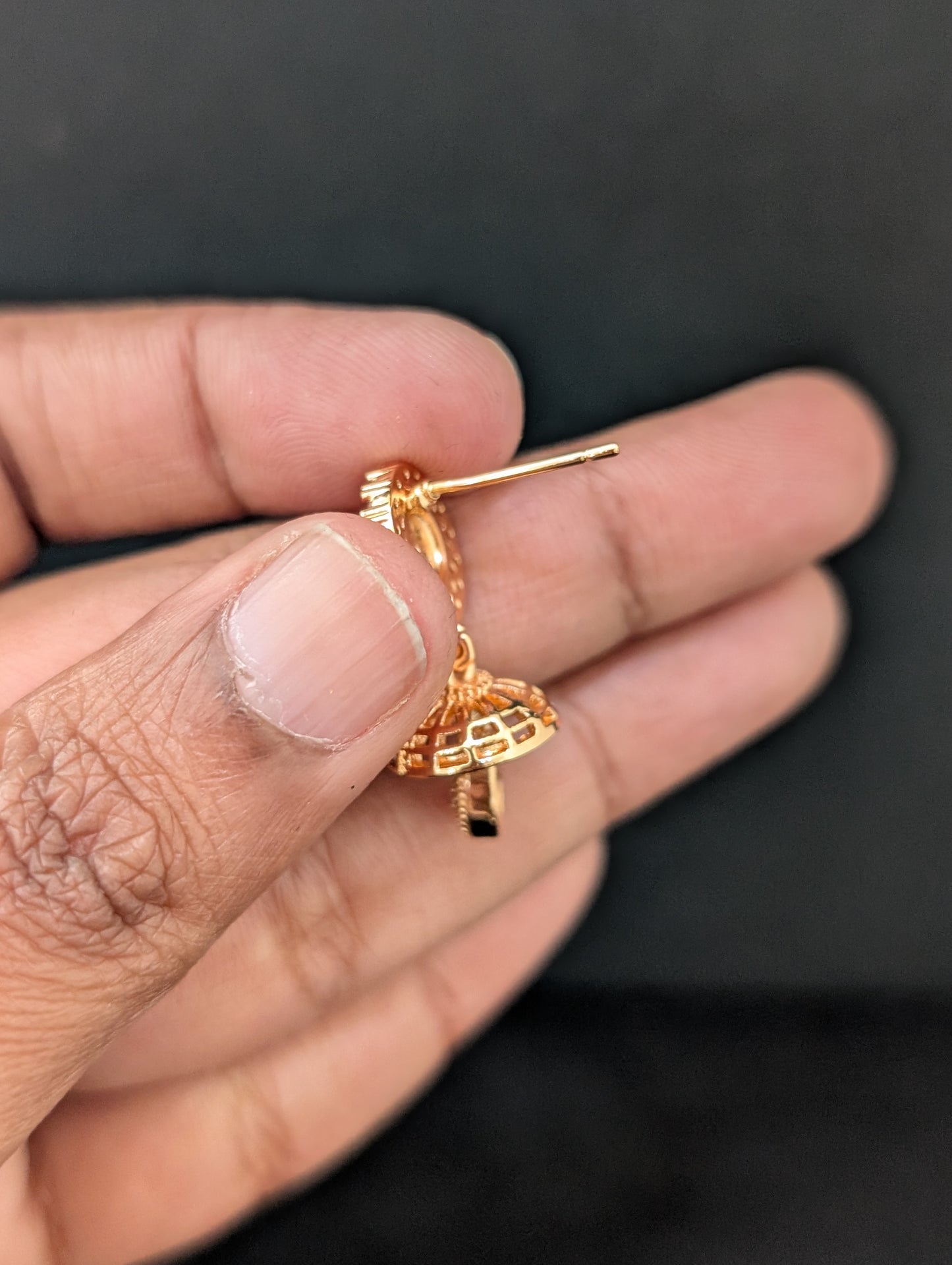 Small CZ Jhumka Earrings - D3