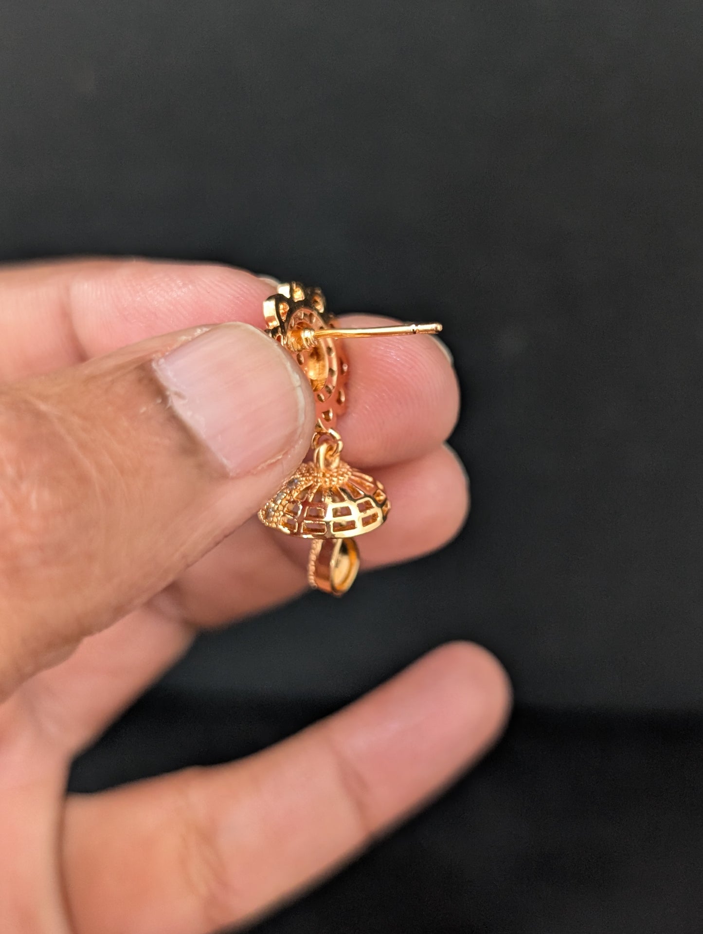 Small CZ Jhumka Earrings - D4