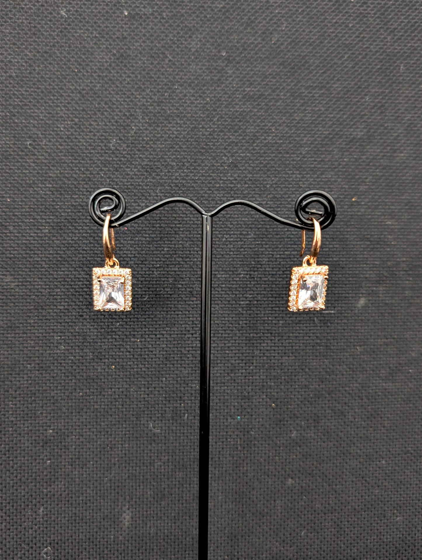 CZ hook drop Dangle Earrings