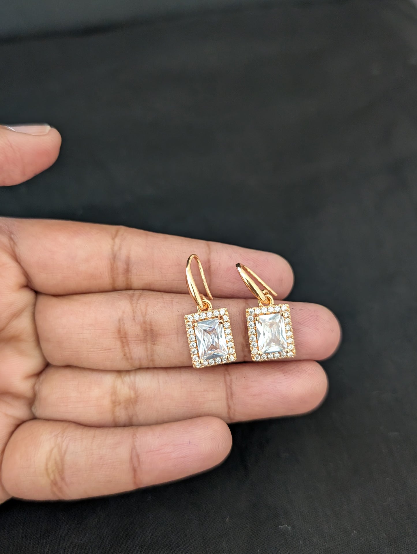 CZ hook drop Dangle Earrings