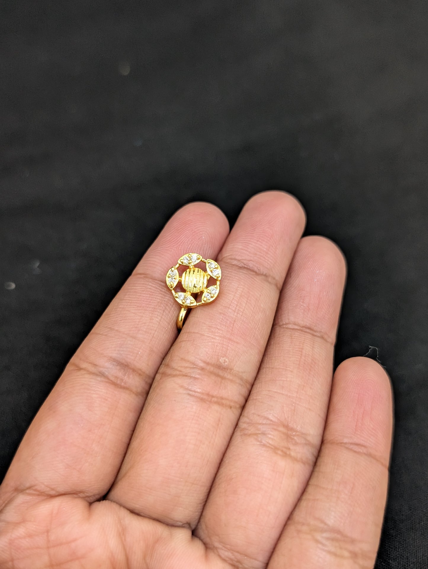 Medium size CZ stone Clip on Nose pin