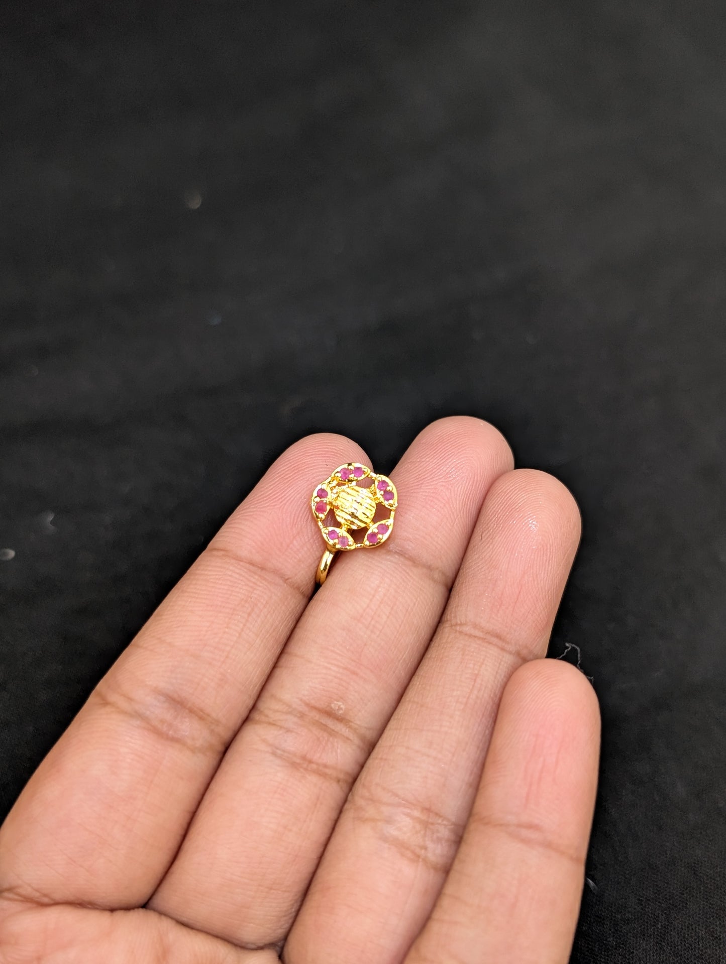 Medium size CZ stone Clip on Nose pin
