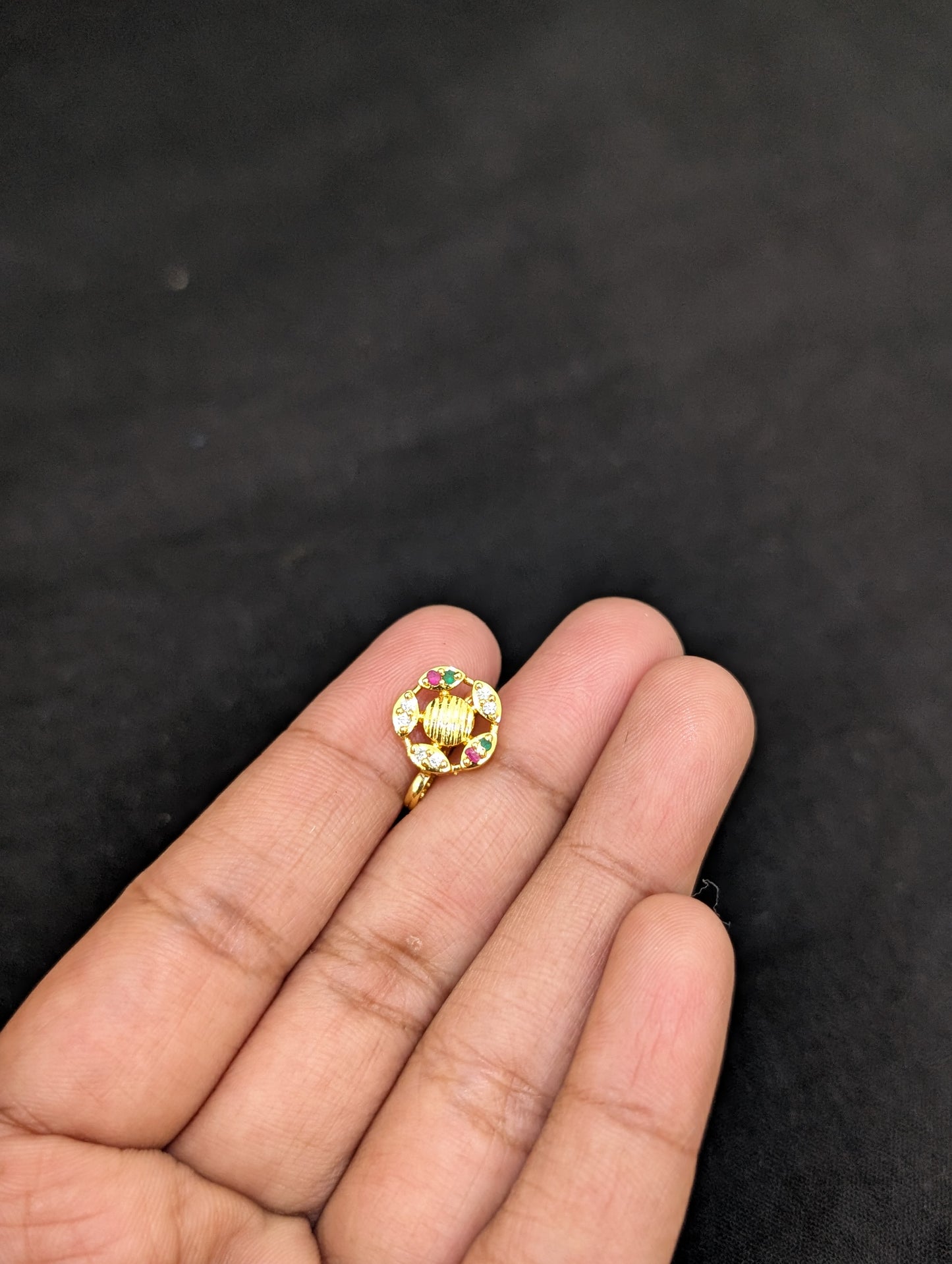 Medium size CZ stone Clip on Nose pin